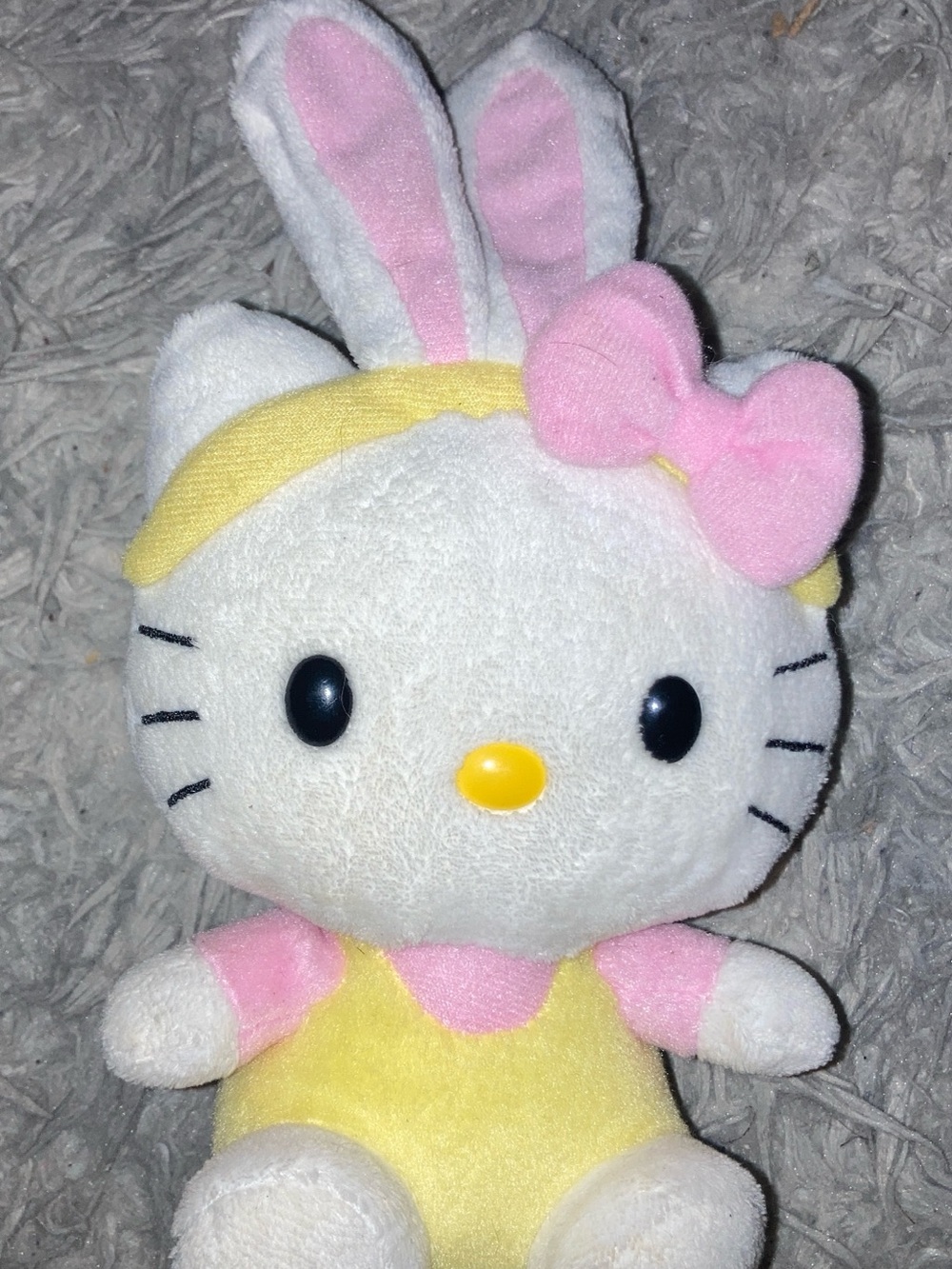 Hello Kitty Ty Easter Plush with Bunny Ears- Pink & Yellow